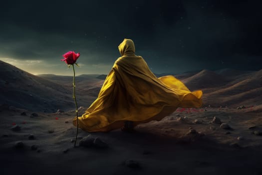 The Little Prince. Antoine Marie Roger de Saint Exupery. A timeless classic, a book, a story, for children and adults. Creative reproduction, young man, hero pilot.