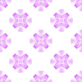 Textile ready ideal print, swimwear fabric, wallpaper, wrapping. Purple beauteous boho chic summer design. Chevron watercolor pattern. Green geometric chevron watercolor border.