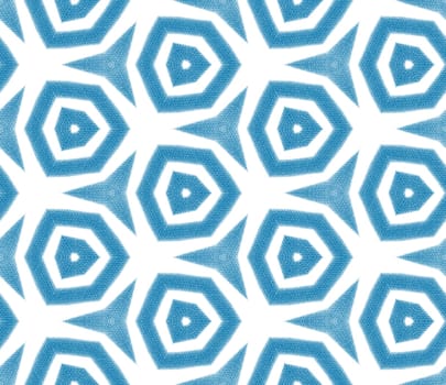 Mosaic seamless pattern. Blue symmetrical kaleidoscope background. Textile ready alive print, swimwear fabric, wallpaper, wrapping. Retro mosaic seamless design.