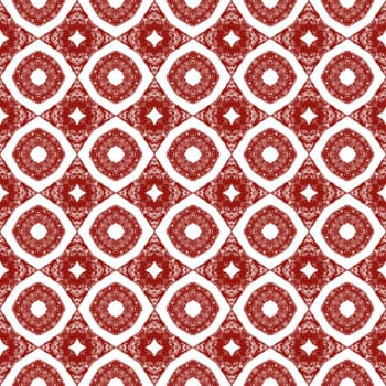 Medallion seamless pattern. Wine red symmetrical kaleidoscope background. Textile ready divine print, swimwear fabric, wallpaper, wrapping. Watercolor medallion seamless tile.