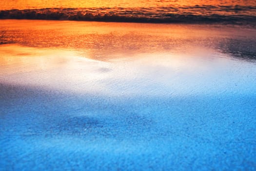 Radiant colorful sea beach sunset on Bali, Indonesia