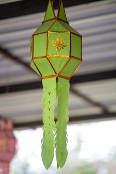 Chiang Mai Lanna Lantern, Local Lanna Lantern, Beautiful Lanna lantern in thai temple. High quality photo