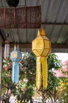 Chiang Mai Lanna Lantern, Local Lanna Lantern, Beautiful Lanna lantern in thai temple. High quality photo