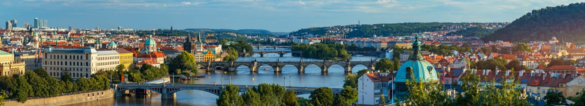 Charles Bridge sunset view of the Old Town pier architecture, Charles Bridge over Vltava river in Prague, Czechia. Old Town of Prague with Charles Bridge, Prague, Czech Republic.