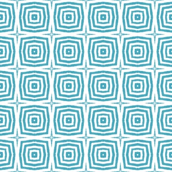 Arabesque hand drawn pattern. Turquoise symmetrical kaleidoscope background. Oriental arabesque hand drawn design. Textile ready neat print, swimwear fabric, wallpaper, wrapping.