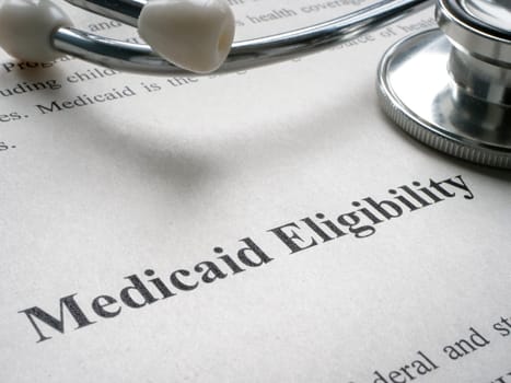 Info about Medicaid eligibility and stethoscope.