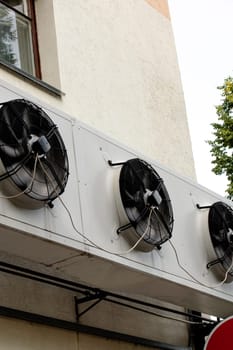 Large air conditioning on the wall of the building