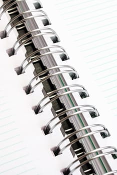 Blank open notepad page close up, background form text