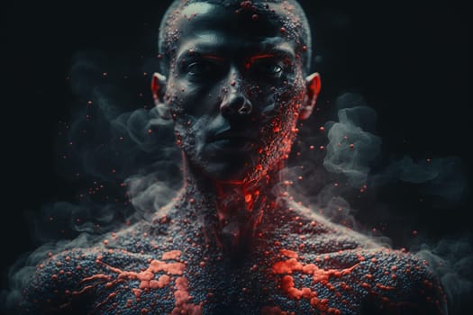 Oncology. Cancer cells. Chemotherapy. treatment for malignant in a human body caused by carcinogens and genetics with a cancerous cell as an immunotherapy symbol and medical therapy.
