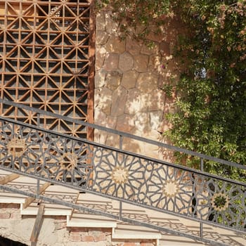 Stairs with Confusing arabic architecture and design . High quality photo