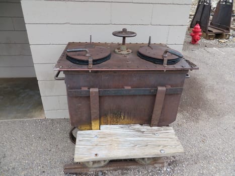 Miners Toilet Rail Car, Old Mining Equipment. High quality photo