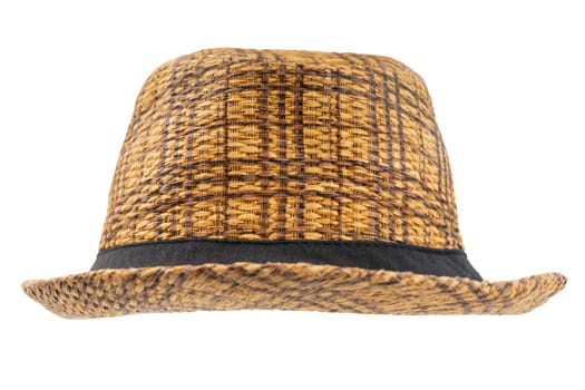 Brown weave hat - summer accessory isolated on white background, Save clipping path.