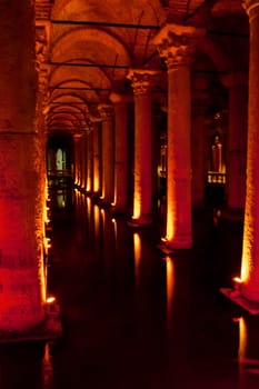 08/19/2012 ISTANBUL, TURKEY - One of the most amazing sights of Istanbul. The basilica cistern