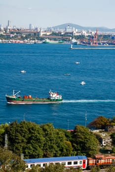 The Bosphorus. The strait that connects the Black Sea to the Sea of Marmara and marks the boundary between the Europe and the Asia