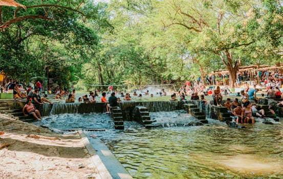 Nicaraguan vacationers enjoying the waters of Holy Week in Las Peñitas, Carazo - Nicaragua. April 9, 2023