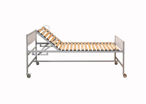 Bed for hospitals and nursing homes on a white background.