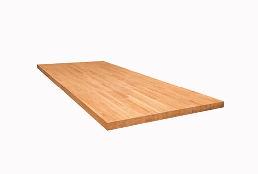 Oak glued board, from which the table will be made on a white background