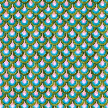 Japanese seamless pattern with scales. Geometric pattern. Fish scale pattern.
