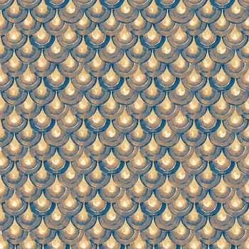 Japanese seamless pattern with scales. Geometric pattern. Fish scale pattern.