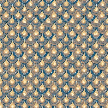 Japanese seamless pattern with scales. Geometric pattern. Fish scale pattern.