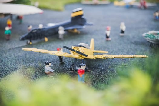 Toy Airplane at the miniature airfield in Legoland Denmark.