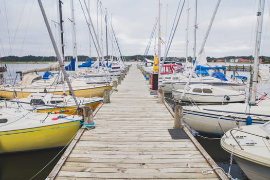 Pier with yachts in Denmark.