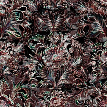 seamless traditional floral pattern on background