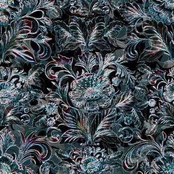 seamless traditional floral pattern on background