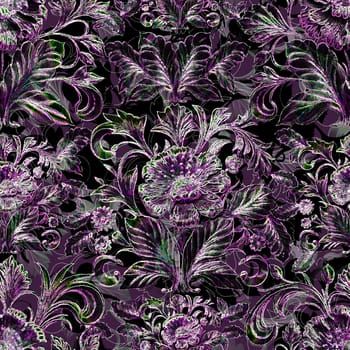 seamless traditional floral pattern on background