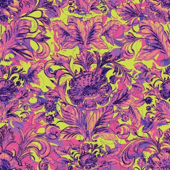 seamless traditional floral pattern on background