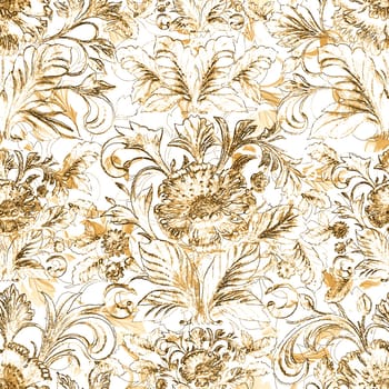 seamless traditional floral pattern on background