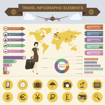 Travel And Tourism Infographics With Data Icons, Elements