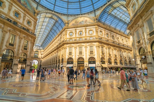 Milan, Italy - 09 09 2020: Galleria Vittorio Emanuele II in Milan city center in Italy.