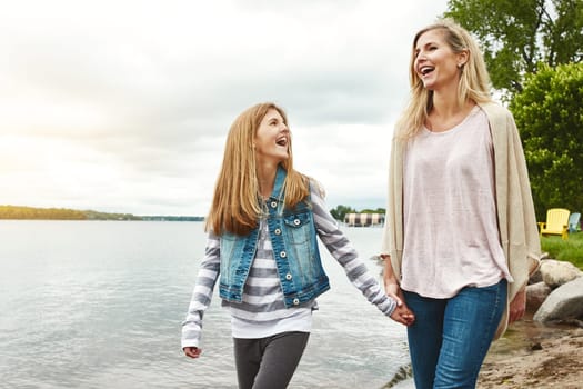 Having each other means having everything. a mother and her daughter bonding outdoors