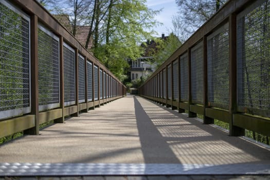 Bridge over the stream. Germany. Bielefeld. Small bridge, High quality photo