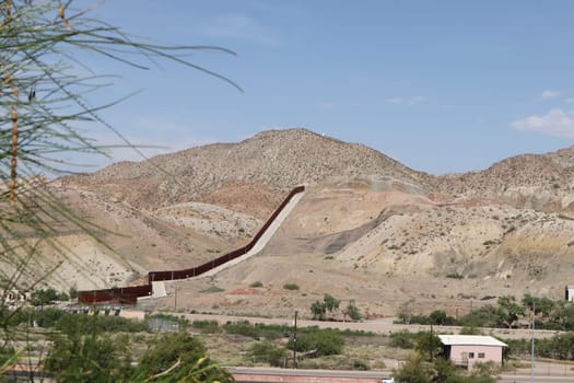 View at the Privately Funded Border Wall in El Paso on the fake border.