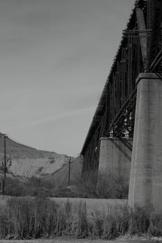 Metal railway bridge crossing Rio Grande