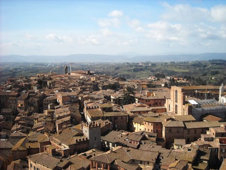 Panoramic view of Siena, Tuscany, Italy