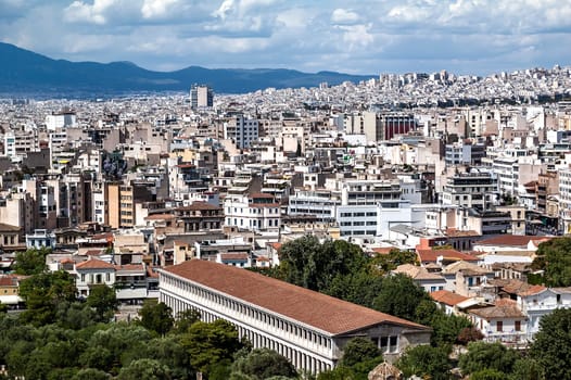 Panoramic view of the city of Athens, Greece