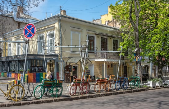 Odessa, Ukraine 15.04.2023. Gogol street in Odessa, Ukraine, on a sunny spring day