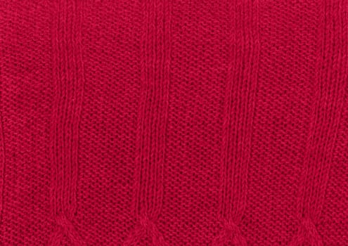 Macro Knitted Wool. Vintage Woven Design. Fiber Handmade Holiday Background. Abstract Wool. Red Soft Thread. Nordic Xmas Plaid. Structure Canvas Wallpaper. Weave Knitted Fabric.