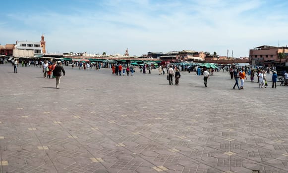 MARRAKECH, MOROCCO 09/11/2013 - The famous Marrakesh Square, Fna Jemaa or Jemaa el fna