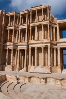 Archaeological Site of Sabratha, Libya - 10/31/2006:  The Theatre of the ancient Phoenician city of Sabratha