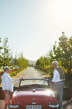 The perfect way to see as much as possible. a senior couple going on a road trip