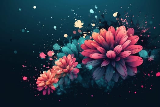 nature isolated floral leaf spring concept ai plant design bloom beautiful flower trend season pattern wallpaper background beauty blossom red minimal. Generative AI.