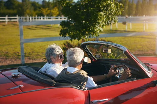 Travel more in your retirement years. a senior couple going on a road trip