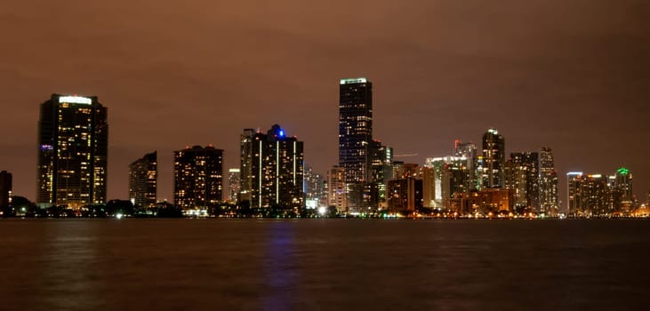 USA, FLORIDA - NOVEMBER 30, 2011: view of the night glowing city on the coast of the Gulf of Mexico, Florida