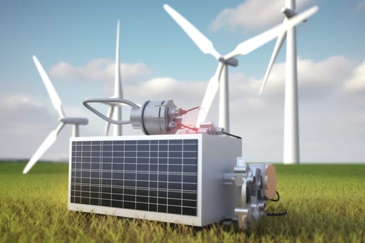 turbine field technology flevoland environment white plant cloud landscape generation environmental agriculture green alternative wind windmill change sustainability climate electricity farm. Generative AI.