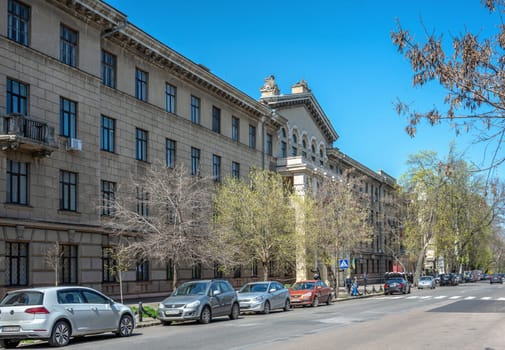 Odessa, Ukraine 18.04.2023. Marazlievskaya street in Odessa, Ukraine, on a sunny spring day