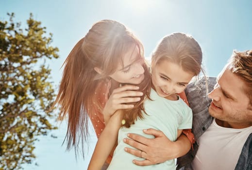 The love of a family. a family bonding together outdoors